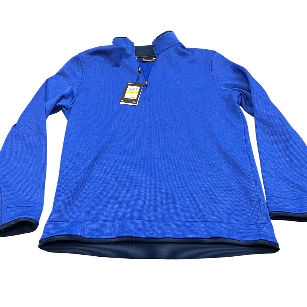 NEW Under Armour 1/4 Zip‎ Pullover Mens Medium Blue Golf Storm Sweater 1350971